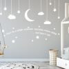 Hanging clouds moon and stars with quote Wall Sticker