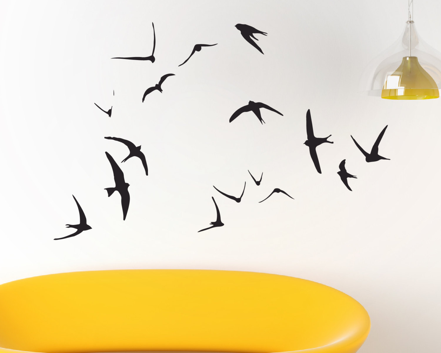 Swallows Flying Birds Vinyl Decal – Flight Silhouette – Free Peace Theme – Made In USA