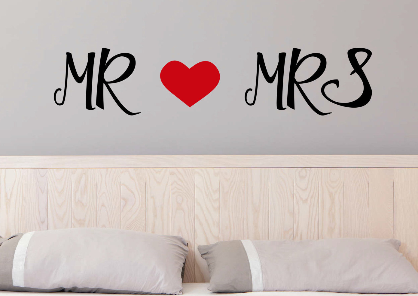 Mr and Mrs Wall Stickers - His and Her Wall Stickers - Bedroom Wall Stick.....