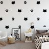 Cat Face and Wall Pattern 1a Wall Sticker