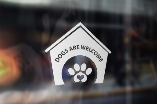 Dogs welcome sticker