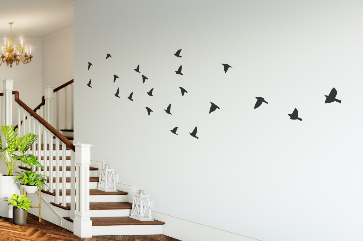 Flock of flying birds wall sticker