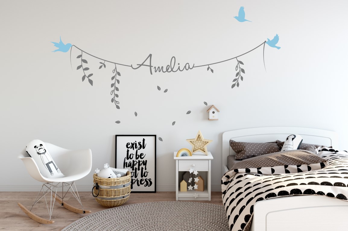 Girls Name on String 2d Wall Sticker