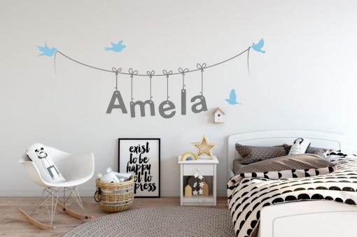 Girls Name on String 3d Wall Sticker