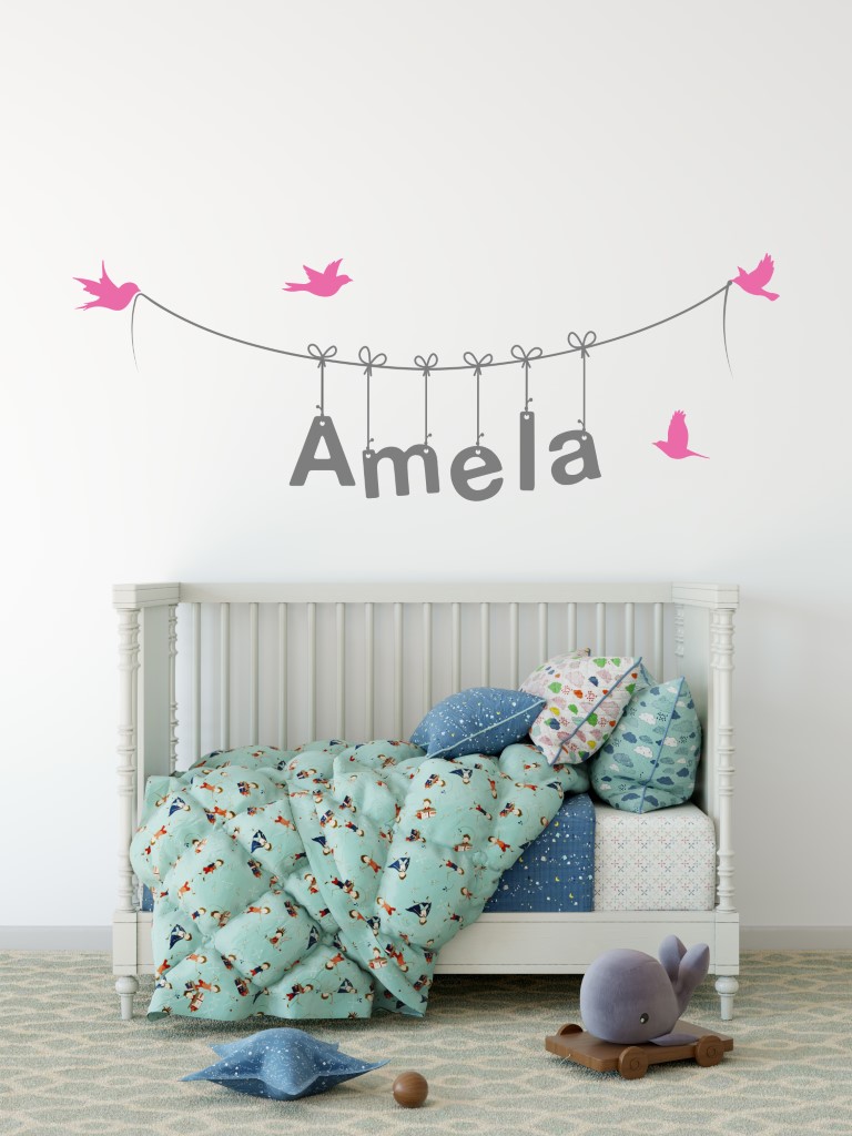 Girls Name on String 3f Wall Sticker