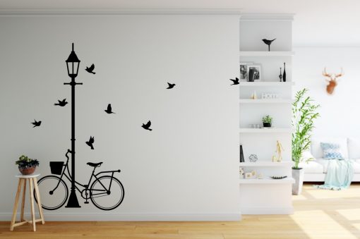 lamp post and bike wall sticker
