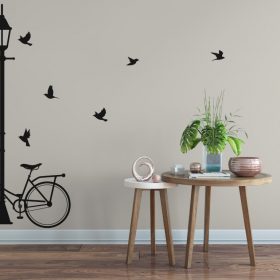 lamp post and bike wall sticker