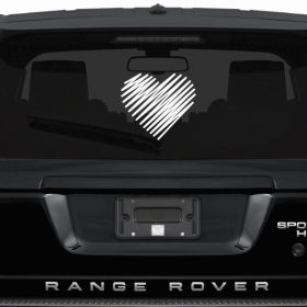 love heart car sticker