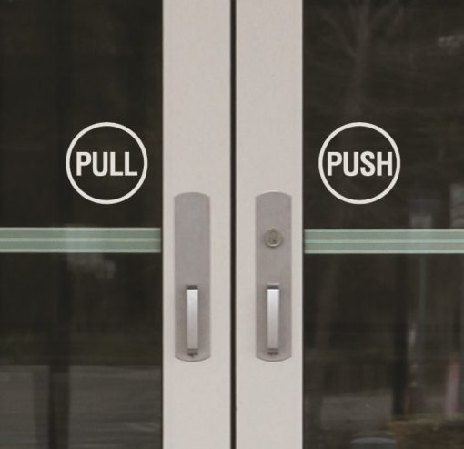 push pull door sign