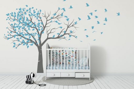 Tree blowing to birds 1a Wall Sticker