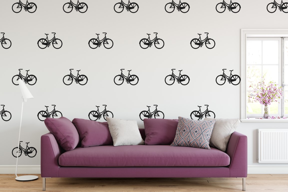 bicycle wall stickers pattern
