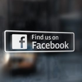 find us on facebook window stickers 2