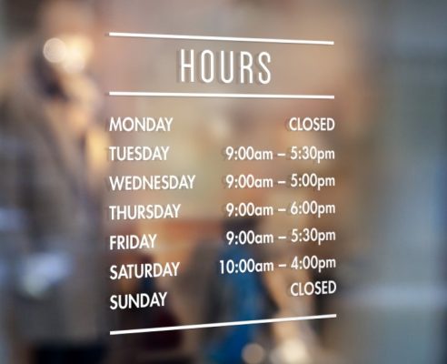 Opening Hours Signs