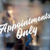 Appointments Only Sign-window sticker decal