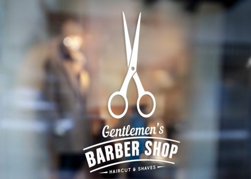 Barber Shop Sign 1e-window sticker decal