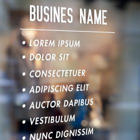 Business Name and List of Services window sticker decal sign 1