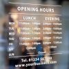 business hours signs two sets of times 3-window sticker decal