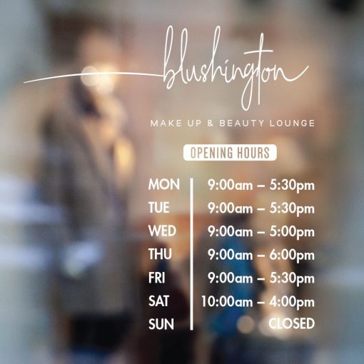 Business Hours Sign - Business Name and Hours of Operation Sign 51