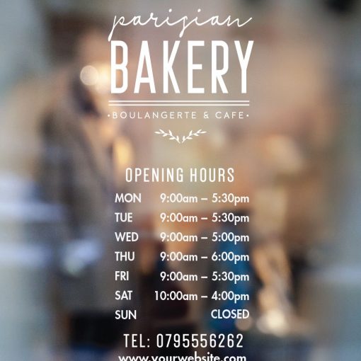 Business Hours Sign - Business Name and Hours of Operation Sign 52