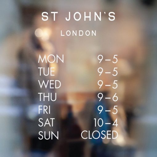 Business Hours Sign - Business Name and Hours of Operation Sign 70