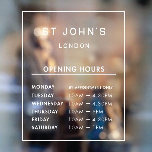 Business Hours Sign - Business Name and Hours of Operation Sign 73