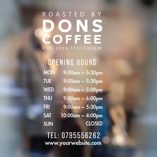 Business Hours Sign - Business Name and Hours of Operation Sign 74