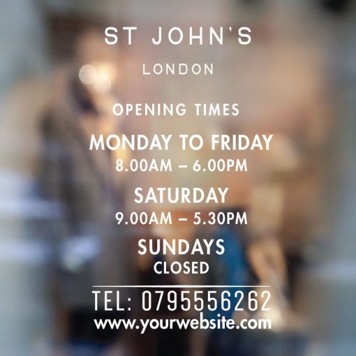 Business Hours Sign - Business Name and Hours of Operation Sign 91