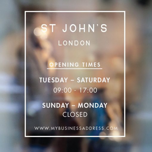 Business Hours Sign - Business Name and Hours of Operation Sign 92