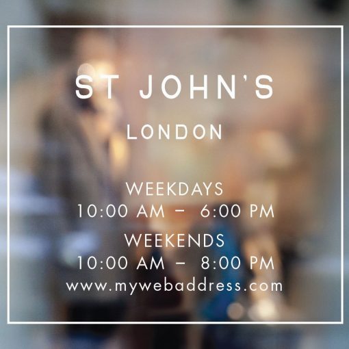 Business Hours Sign - Business Name and Hours of Operation Sign 93