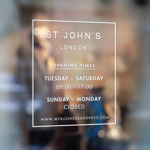 Business Hours Sign - Business Name and Hours of Operation Sign 92 - Image 2