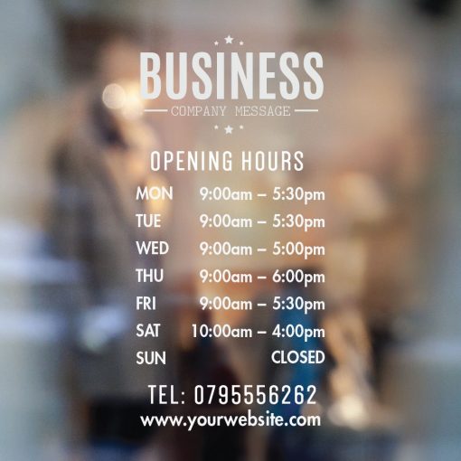 Business Hours Sign - Business Name and Hours of Operation Sign 209