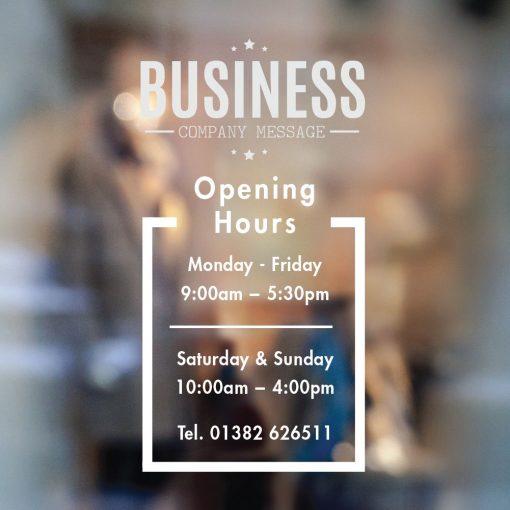 Business Hours Sign - Business Name and Hours of Operation Sign 210