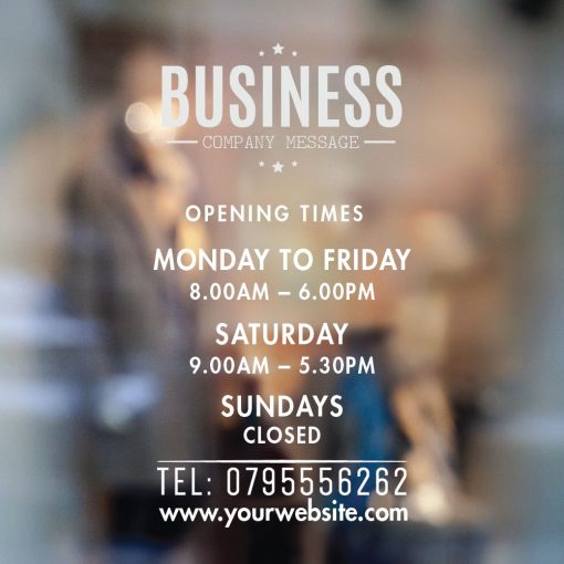Business Hours Sign - Business Name and Hours of Operation Sign 211