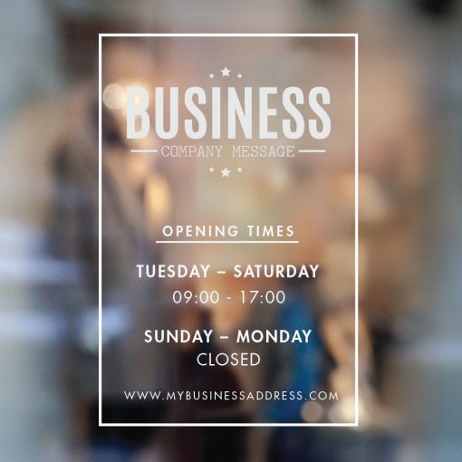 Business Hours Sign - Business Name and Hours of Operation Sign 212