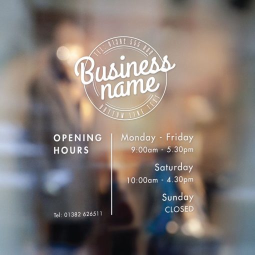 Business Hours Sign - Business Name and Hours of Operation Sign 206 - Image 2