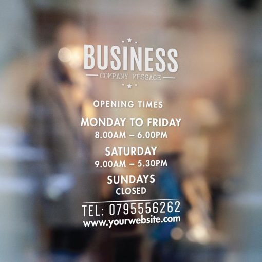 Business Hours Sign - Business Name and Hours of Operation Sign 211 - Image 2