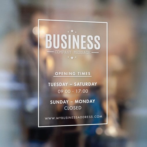 Business Hours Sign - Business Name and Hours of Operation Sign 212 - Image 2