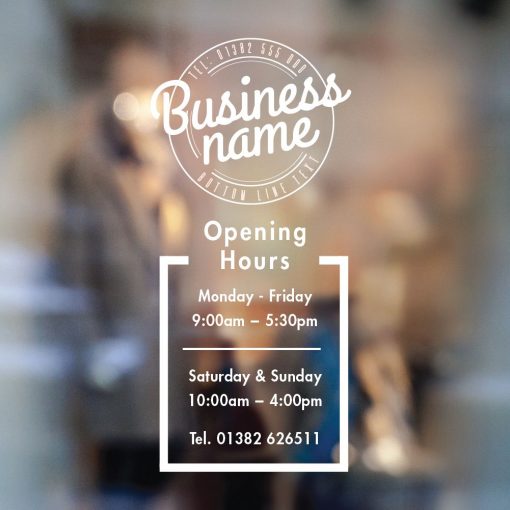 Business Hours Sign - Business Name and Hours of Operation Sign 216