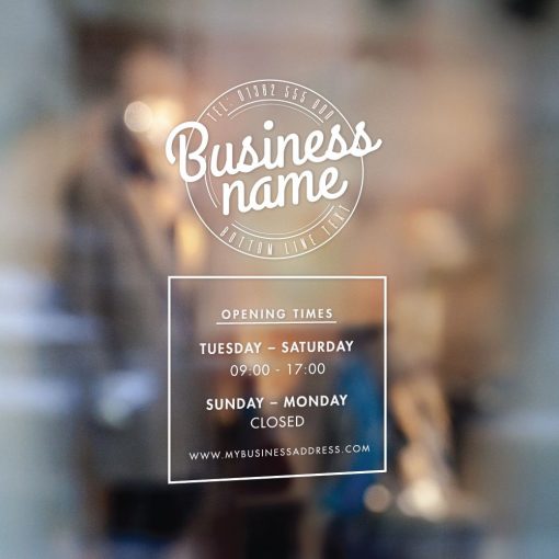 Business Hours Sign - Business Name and Hours of Operation Sign 218 - Image 2