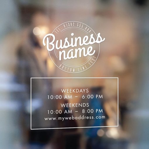 Business Hours Sign - Business Name and Hours of Operation Sign 219 - Image 2