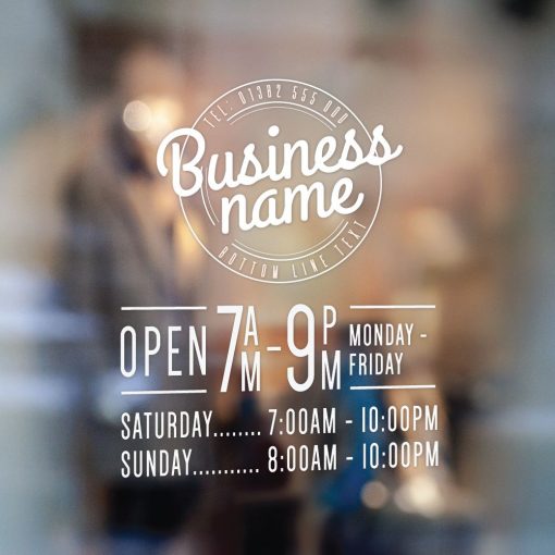 Business Hours Sign - Business Name and Hours of Operation Sign 221 - Image 2