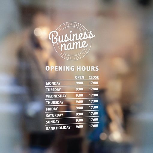 Business Hours Sign - Business Name and Hours of Operation Sign 222 - Image 2