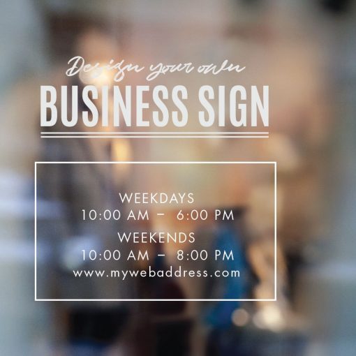 Business Hours Sign - Business Name and Hours of Operation Sign 244