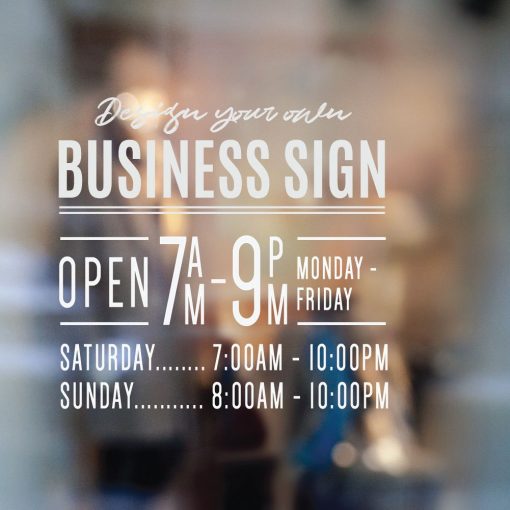 Business Hours Sign - Business Name and Hours of Operation Sign 246