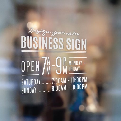 Business Hours Sign - Business Name and Hours of Operation Sign 246 - Image 2