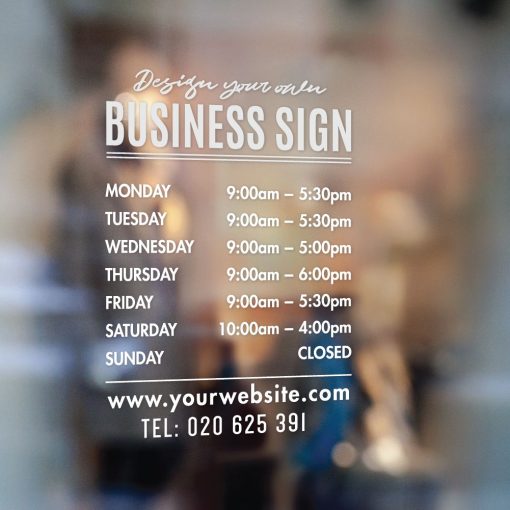 Business Hours Sign - Business Name and Hours of Operation Sign 248 - Image 2