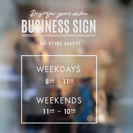 Business Hours Sign - Business Name and Hours of Operation Sign 249