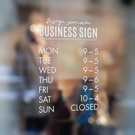 Business Hours Sign - Business Name and Hours of Operation Sign 250 - Image 2
