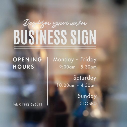 Business Hours Sign - Business Name and Hours of Operation Sign 251