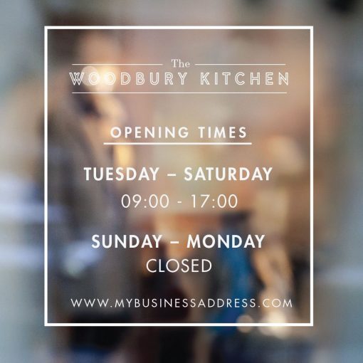 Business Hours Sign - Business Name and Hours of Operation Sign 253